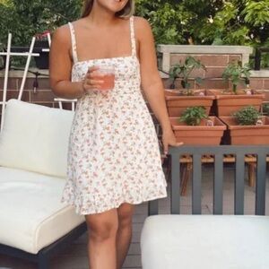 Abercrombie & Fitch Floral Mini Dress - White and Pink